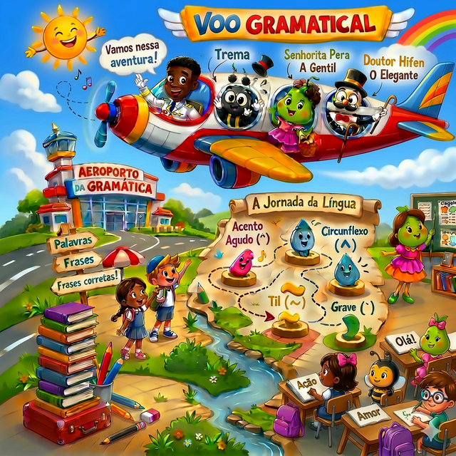 Cena ilustrativa do Voo Gramatical